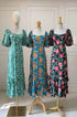 Summer Floral Puffer Sleeves Long Tiered Maxi Dress